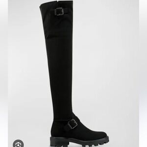 🌸MARC FISHER🌸 Ganven Suede Over-The-Knee Moto Boots in Black  Size: 6M